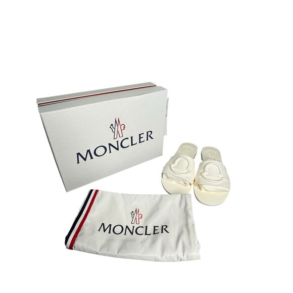 Moncler NIB Mon Ligo Slides in White Size 39 - Picture 3 of 14